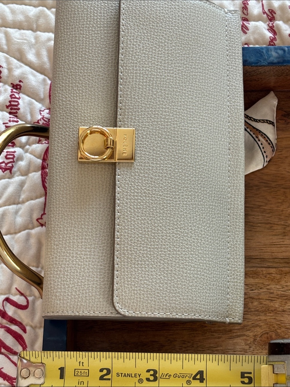 POLENE Numero Sept Italian Leather Wallet/Clutch with Gold Ring Clasp - Picture 12 of 16